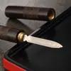 Cuchillo de té Damascus de palo de rosa ébano cuchillo para té Pu'er dispositivo especial para abrir pasteles de té cuchillo para despegar té aguja de té de alta gama
