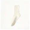 Calcetines de otoño e invierno para mujer hasta la pantorrilla, engrosados y cálidos, calcetines de algodón para mujer, color liso, calcetines largos versátiles de cintura media, calcetines Zhuji