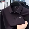 Exquisita camisa POLO de otoño nueva para hombre de manga larga, cómoda camiseta de negocios para hombre con cuello para hombres de mediana edad