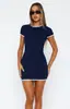 Ayj24L031 Vestido Cruzado Europeo y Americano para Mujer de Primavera y Verano Casual Moda Americana Versátil Ajustado al Cuerpo que Resalta la Figura