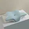 Almohada de Espuma Viscoelástica para Comercio Exterior de Amazon Forma de Mariposa Protección de Vértebras Cervicales Almohada con Cuernos Ergonómica Multifuncional para Dormir de Lado
