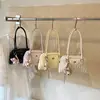 Bolsa Almofada Pequena Quadrada Acolchoada Estilo Chanel para Mulheres, Bolsa de Mão Plissada, Bolsa Tote Pequena, Bolsa Transversal de Ombro