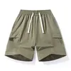 Pantalones Cortos de Trabajo para Hombre Verano Marca de Moda Seda de Hielo Secado Rápido Casual de Longitud Media Talla Grande Deportivos Delgados Sueltos Pantalones de Cinco Puntos