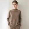 Hilo Consinee 100% Cachemira Suéter de Cachemira Básico Simple de Cuello Alto para Mujer Ropa de Punto Informal