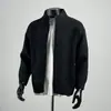Cárdigan retro de color liso estilo japonés con cuello alto, un suéter para hombre simple y moderno para otoño e invierno, una capa base casual y holgada que combina con todo