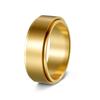 Anel Masculino para Exterior em Aço Inoxidável Rotativo 8mm Fosco Amazon Temu Cruzado Europeu e Americano Joia para Alívio de Estresse