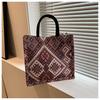 Bolso de algodón y lino de estilo étnico, novedad de verano 2023, bolso informal de moda para mujer, bolso de tela jacquard de estilo coreano