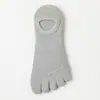 Calcetines de cinco dedos para mujer, verano, malla fina transpirable, puntera dividida, color liso, antipelusas, antideslizantes, sin deslizamiento del talón, invisibles de corte bajo