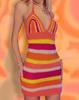 Amazon Correa Sexy Tejido Playa Cómodo Multicolor Lana Vestido Versátil Moda Sin Mangas Estilo Sexy