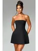 2024 Amazon Exportación Transfronteriza Verano Europeo y Americano Nuevo Falda Corta Moda Tubo Top Cintura Alta Color Sólido Vestido