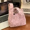 Bolsa de Cosméticos de Felpa Rosa con Estampado de Leopardo para Mujer, Compacta, Portátil, Gran Capacidad, Bolsa de Almacenamiento de Cosméticos de Aspecto Elegante