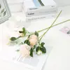 Flores Artificiales Estilo Europeo Simulación 3 Cabezas Ranúnculo Decoración Hogar Boda Flores de Seda Rosa Occidental Adorno Flor Peonía Simulación