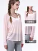 Ropa de Yoga Nueva para Otoño e Invierno Top Cubre-todo Cuello en U Grande Holgado Transpirable Fitness Manga Larga Versátil Ropa Exterior Deportiva
