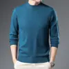 Suéter de punto grueso con cuello redondo para otoño e invierno para hombre, nuevo suéter de punto casual de manga larga de color liso