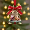 Accesorios Decorativos Nuevos Transfronterizos Regalos Navideños Dibujo Animado Independiente Papá Noel Colgante Acrílico Campana de Árbol de Navidad