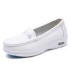 Four Seasons New Air Cushion Nurse Shoes Women's Comfortable Soft Bottom Non-slip Respirável Pés Não Cansados Sapatos Baixos de Desodorante de Couro de Fundo Grosso