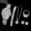 Relógio Feminino Acessórios Strass Conjunto de Pulseira de Relógio de Pulso