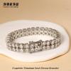 Pulsera Tenis de Acero Inoxidable con Circonia de Diamante Completo, Elegante Pulsera de Acero de Titanio para Hombre, Brillante, No se Desvanece, Joyería Hip-Hop de Lujo