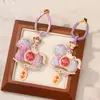 Nuevo Colgante de Hebilla de Anillo de Caballo Giratorio de Brocado Song Estilo Chino Colgante de Llavero Decoración para el Año del Caballo Riqueza Instantánea DIY