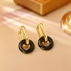 Brincos Coloridos de Esmalte com Design Destacável, Simples e Modernos, Estilo de Luxo, Brincos Personalizados para Mulheres, Acessórios Estilo Menina Doce Cremoso