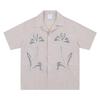 Ropa Diseño Familiar Camisa Floral con Cuello Cubano para Hombre Verano Ambiente Urbano Suelta Retro Rayada Manga Corta