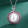 Cross-border jóias Chanel estilo colar de pérolas Diamante-embutido tesouro colorido s925 pérola brincos imitação natural pérola clavícula pingente