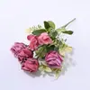 Ramo de Flores Artificiales Nórdicas de Hortensia y Rosa para Fiesta en Casa Boda Decoración de Pared de Flores Ramo Individual Flores Falsas de Boda