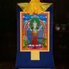 "La Guanyin de cuatro brazos" Thangka Tíbet pintura colgante dorada enmarcada Tíbet "Bodhisattva Guanyin" pintura mural