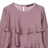Z Estilo Europeu e Americano Transfronteiriço 2026 Nova Moda Elegante Feminino Gola Redonda Assimétrico Decorativo em Camadas Top 3666054