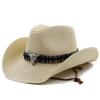 Sombrero de paja de Panamá sombrero Xizang sombrero de pradera sombrero de vaquero masculino sombrero de playa de verano femenino Red de celebridades borde marino sombrero para el sol