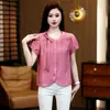 Camisa Feminina Elegante Estilo Coreano de Manga Curta, Novo Modelo de Verão, Estilosa e Versátil, Blusa Rejuvenescedora para Figuras Baixas