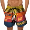 Pantalones de Playa para Hombre Divertidos Estampado 3D de Pavo de Pascua Bañador Plátano Burlón Pantalones Cortos Casuales Europeos y Americanos