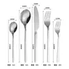 Set de Cubiertos Occidentales de Acero Inoxidable de Alta Gama Transfronterizo, Cuchillo Engrosado, Tenedor, Cuchara, Cuchara de Postre de Lujo Ligero para Hotel, Cuchillo y Tenedor para Bistec Personalización