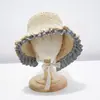 Sombrero de Protección Solar para Niños, Sombrero de Paja para Niñas, Sombrero para Bebé, Sombrero Delgado de Sol de Verano, Sombrero de Princesa con Ala Ancha, Sombrero de Playa para la Costa