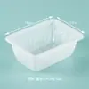 Embalagem descartável para viagem em polipropileno (PP) espesso, resistente a estrelas, ideal para fast food. Caixa retangular com fecho hermético para manter a frescura dos alimentos. Pode ser preparada de diversas maneiras.