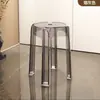 Silla Acrílica M, Taburete de Plástico, Uso Doméstico, Engrosado, Taburete Redondo Apilable, Banco de Reserva Simple para Sala de Estar, Silla de Comedor, Transparente L