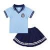 Ropa para niños, ropa de verano para jardín de infantes, ropa informal para niños, traje azul de manga corta, uniforme escolar deportivo para primaria.