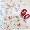 Nuevos Accesorios de Uñas Cruzadas Dulces y Frescos a Cuadros Decoraciones de Uñas de Calavera de Color Sólido Versátiles Adornos de Resina para DIY