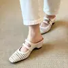 Medias Pantuflas Cerradas Retro para Mujer que Aumentan la Altura, Zuecos de Exterior Estilo Nuevo Verano 2026, Sandalias Tejidas Mary Jane
