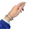 Accesorios Coreanos Dongdaemun Pulsera de Cadena de Oso Retro para Mujer Anillo Doble Anillo Círculo Cadena de Tanque Rui Li Joyería de Mano de Moda