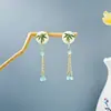 Oferta especial: Pendientes de Diseño Verde Esmeralda para Mujer, Estilo Vintage, Sensación Exquisita y de Alta Gama, Accesorios de Estilo Chino Tradicional para Cheongsam y Falda Mamian