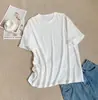 Elegante y Estilosa Blusa con Efecto Adelgazante, Camisa de Jacquard de Verano Estilo Coreano, Camiseta Versátil y Sencilla de Manga Corta de Longitud Media