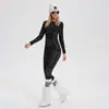 Traje Deportivo para Mujer, Capa Base de Lana Merino para Esquiar, Ropa de Secado Rápido para Senderismo al Aire Libre, Ropa Térmica Absorbente de Sudor para Correr y Aeróbicos