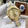 2021 Mercadorias de comércio exterior masculinas ouro moda pulseira de aço GMT relógio mecânico masculino Marca de Relógio masculino atacado
