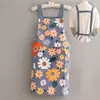 Delantal de Lona Nuevo de Verano para Mujer Transpirable Cocina Cocinar Hogar Delgado Moda Adulto Estilo Japonés Resistente al Aceite Trabajo