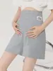 Pantalones de maternidad para verano, finos, holgados, de pierna ancha, leggings casuales de tres cuartos, talla grande, soporte para el vientre, ropa de maternidad para otoño