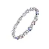 Pulseira Magnética Gauss Completa Popular da Amazon em Formato de Coração, Pulseira Antiestática Ajustável de Liga Ecológica com Diamante, Em Estoque