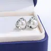 Pendientes de Perlas de Agua Dulce Naturales de Zhuji, Forma de Corazón, Gama Alta, Pendientes de Perlas Simples y Elegantes, Nuevo al por Mayor