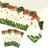 Nuevo Mantel Temático Fiesta de Navidad Rojo Papá Noel Alce Decoración Festiva Infantil Mantel Desechable