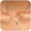 Collar Transfronterizo Amazon Nuevo Simple Perforado 26 Iniciales Collar con Colgante Pequeño Cadena para Clavícula de Mujer Joyería